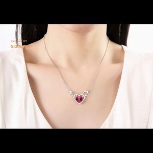Neemoda angel wings heart necklace austrian